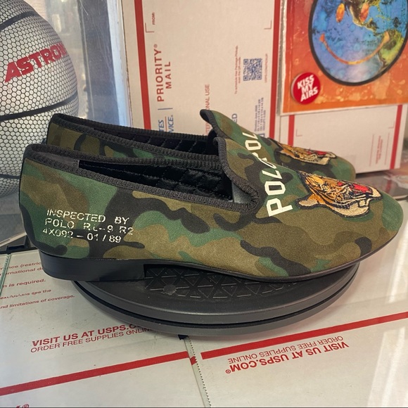 🆕 Polo Ralph Lauren	Paxton Camo Suede Slipper - Picture 2 of 12